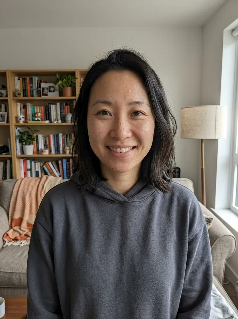 Original photo: Woman in her early 30s: Founder / Tech + Modern Office